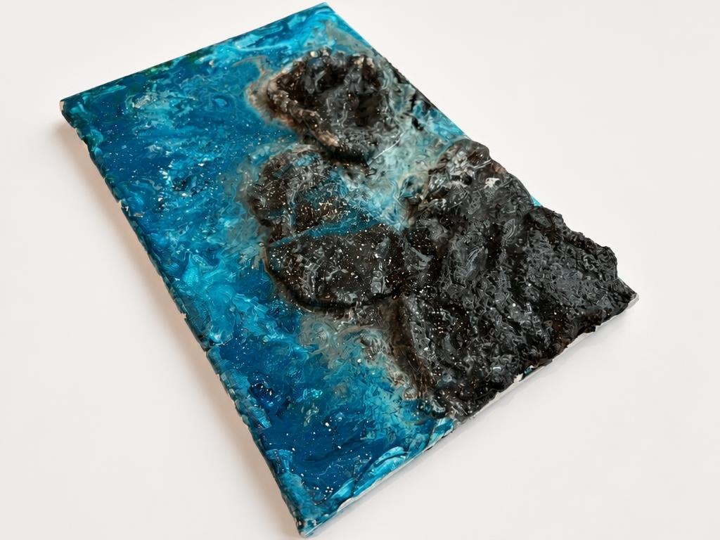 海岸岩石课堂:黏土岩石与流体绘画